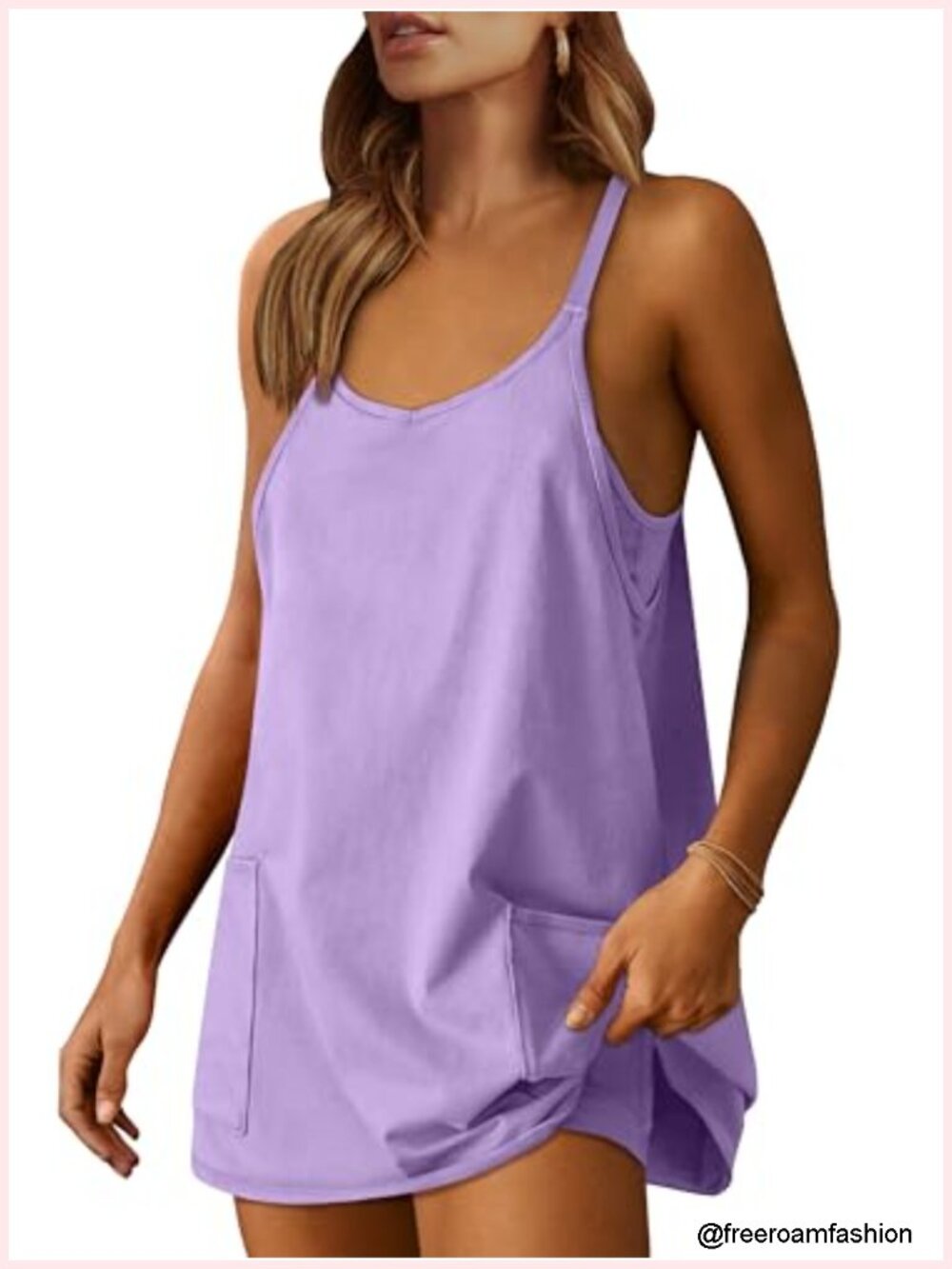 Women's Athletic Tennis Dress With Built-In Shorts & Pockets